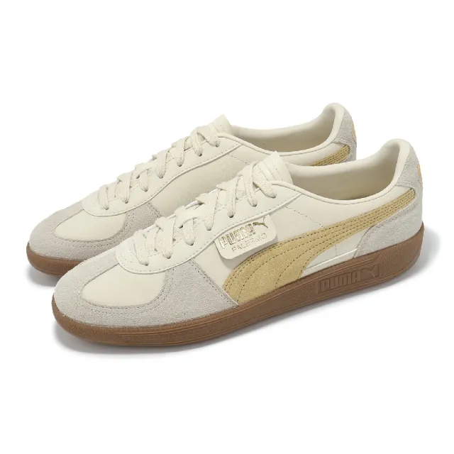 【PUMA】休閒鞋 Palermo Lth 男鞋 女鞋 米 黃 麂皮 膠底 復古 德訓鞋(396464-13)