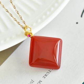 【MoonDy】項鍊 飾品 新中式 玉石項鍊 吊墜 掛件 純銀項鍊 紅瑪瑙 金項鍊 吊墜項鍊 高階感 紅瑪