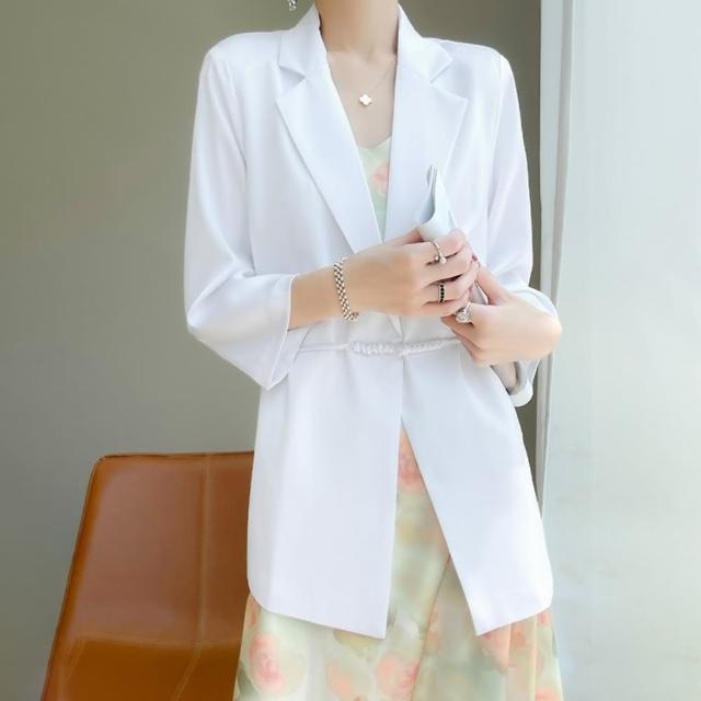 【紐約精品】現貨+預購 西裝外套緞面西服(盤扣中國風七分袖垂感女外套3色a1iz112)