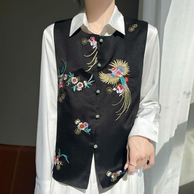 【紐約精品】現貨+預購 唐裝背心緞面外套(重工刺繡馬甲中國風女外套3色a1iz93)