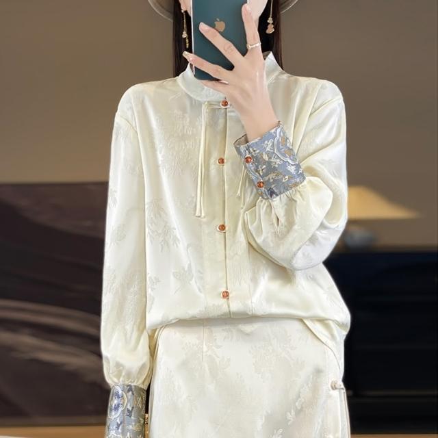 【紐約精品】現貨+預購 唐裝上衣緞面外套(盤扣提花袖口刺繡女裝3色a1iz95)