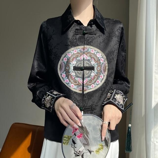 【紐約精品】現貨+預購 唐裝背心緞面外套(刺繡盤扣馬甲提花女外套4色a1iz51)