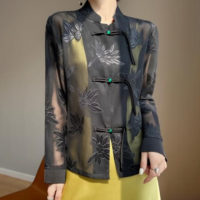 【紐約精品】現貨+預購 唐裝上衣緞面罩衫(中國風刺繡絲質防曬女外套3色a1iz19)