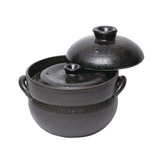【福介商店】日本土鍋 萬古燒 黑釉 2合炊飯鍋(陶鍋 砂鍋 燉鍋 日本製陶瓷)