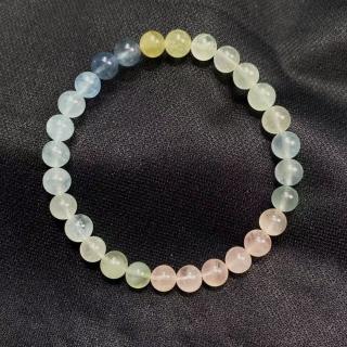 【佰財水晶珠寶】天然高品質冰透體冰淇淋摩根石手串6mm