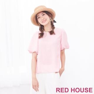 【RED HOUSE 蕾赫斯】俏麗澎澎袖點點印花上衣(粉色)