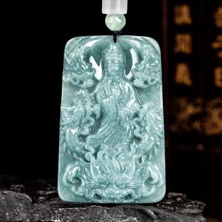 【LEEHER】翡翠項鍊/觀音/藍水/神龍/觀音像/佛像/吊墜/冰種/玉石/玉佩/保平安/避邪擋煞/項鍊/男