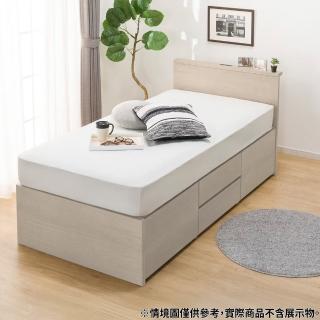 【NITORI 宜得利家居】◎單人床座 床架 N-ZIO-T BOX GW 附充電孔(床座 床架 充電孔 N-ZIO)