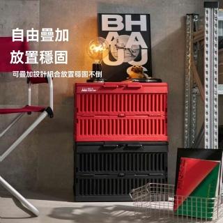 【巨匠】收納箱 露營箱 後備箱儲物箱 折疊收納箱 條紋整理箱 玩具儲物箱(折疊收納露營箱)