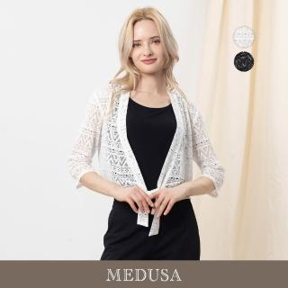 【MEDUSA 曼度莎】現貨-臺灣製 微光點點鏤空綁帶罩衫 - 2色（M-XL）｜女罩衫遮陽 小禮服外套(601-20101)