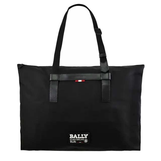 【BALLY】簡約多功能收納折疊萬用包肩背包托特包組合禮盒組(黑)