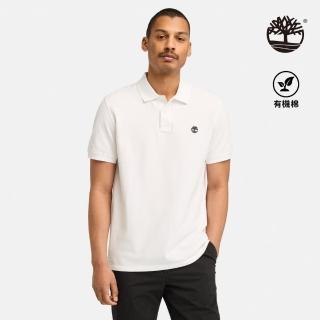 【Timberland 官方旗艦】男款白色休閒短袖POLO衫(A6943100)