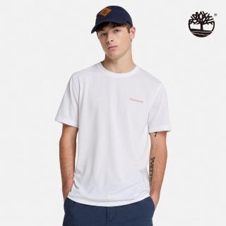 【Timberland 官方旗艦】男款白色快乾短袖T恤(A6ASV100)