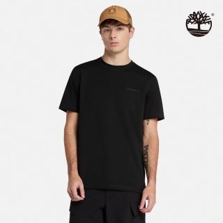 【Timberland 官方旗艦】男款黑色快乾短袖T恤(A6ASV001)