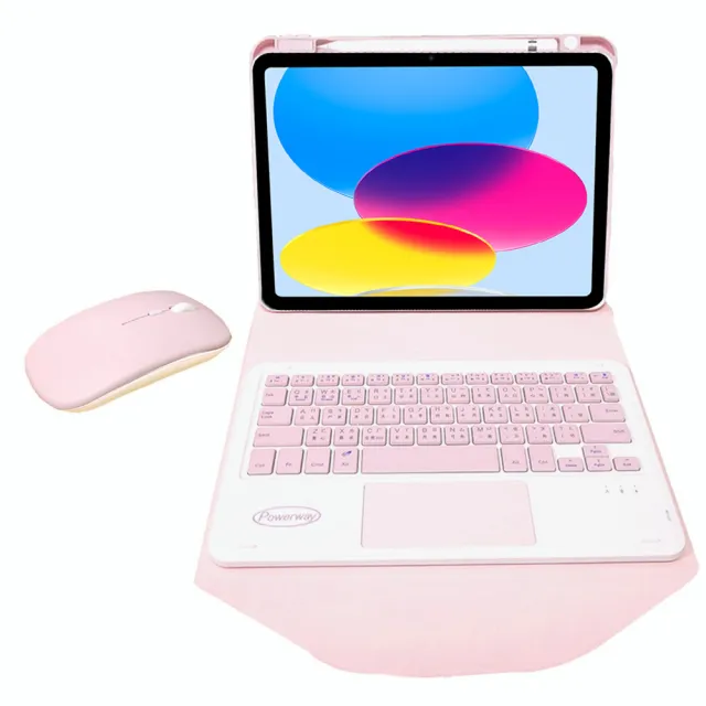 【Powerway】Powerway For 2025 iPad -A16 /10代平板專用直控型藍牙鍵盤皮套保護殼(送同色無線滑鼠)
