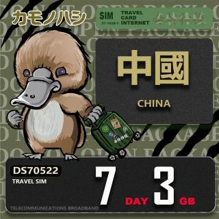 【platypus 鴨嘴獸】Travel Sim 中國 7天3GB 上網絡卡(中國 免翻牆 上網絡卡)