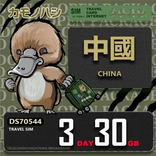 【platypus 鴨嘴獸】Travel Sim 中國 3天30GB 上網絡卡(中國 免翻牆 上網絡卡)