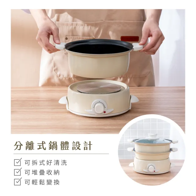【KINYO】1.5L多功能電火鍋-火烤兩用(不沾塗層 BP-075)