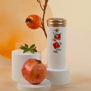 【乾唐軒】榴花碩果隨身杯 / 330ml(大 / 雙層 / 描金 / 牙白)