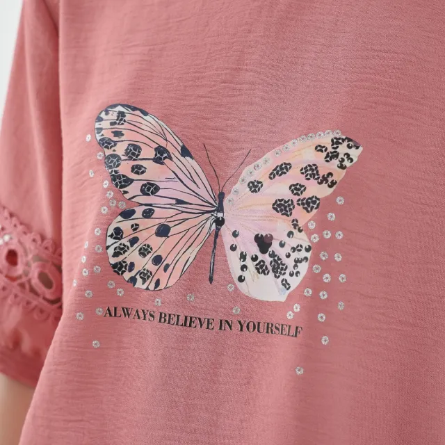 YASA 日系彩繪雲彩棉蕾絲上衣