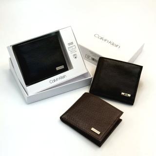 【Calvin Klein 凱文克萊】皮夾禮盒 現貨 防盜 銘版 零錢袋 質感 真皮 禮盒 皮夾 短夾 送禮 錢包(皮夾9041)