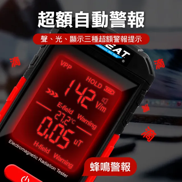 【智殿】電磁波檢測 電磁波檢測儀 電磁波感應器 電磁感應 電場檢測(磁場檢測儀 電磁波測試儀 165-EWDC)
