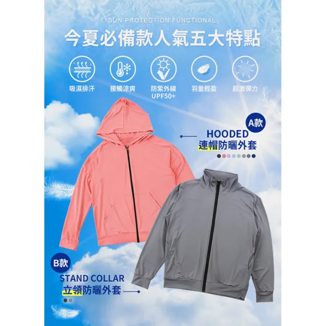 【JU SHOP】抗夏必備 男女機能防曬外套 連帽外套 立領外套(抗UV  輕薄外套 機能外套 長袖 寬鬆 兩款 多色)
