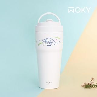 【WOKY 沃廚】三麗鷗聯名 渾圓杯 雙層陶瓷款 750ml-附矽膠粗吸管(隨行杯/吸管杯/保冰保溫)