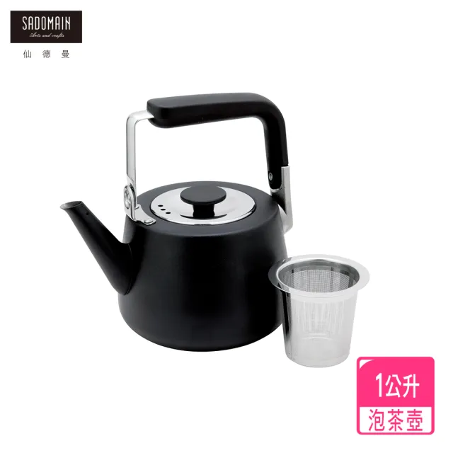 【SADOMAIN 仙德曼】正304#不鏽鋼露營濾網泡茶壺(附收納網袋/露營/水壺)