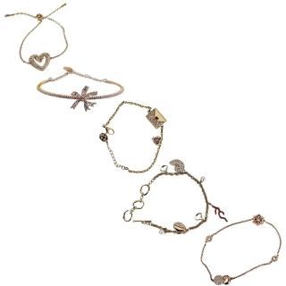 【SWAROVSKI 施華洛世奇】Una 天鵝心型玫瑰金手鍊/蝴蝶結/信封 多款可選(贈原廠紙盒母親節送禮)