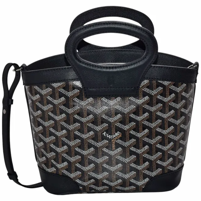 【GOYARD 高雅德】經典 BELUGA MINI系列印花帆布牛皮手提/斜背包(黑BELUGAMINTY01CL01P)