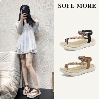 【SOFE MORE】36~41碼 厚底波希米亞風人字拖 厚底夾腳涼鞋 女生涼拖鞋 平底涼鞋(夾腳涼鞋)