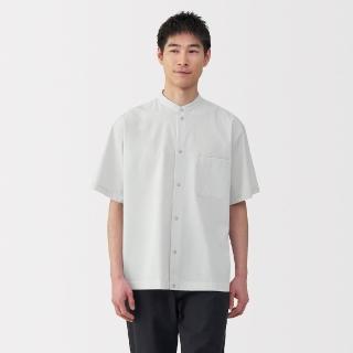 【MUJI 無印良品】男透氣立領短袖襯衫(共4色)