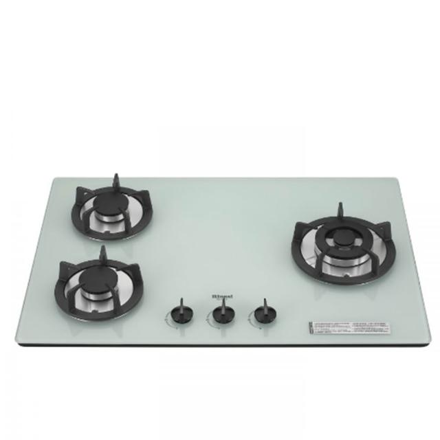 【林內】三口玻璃防漏檯面爐RB-302GH白色鑄鐵爐架RB-302GH瓦斯爐NG1/LPG(RB-302GH-W基本安裝)