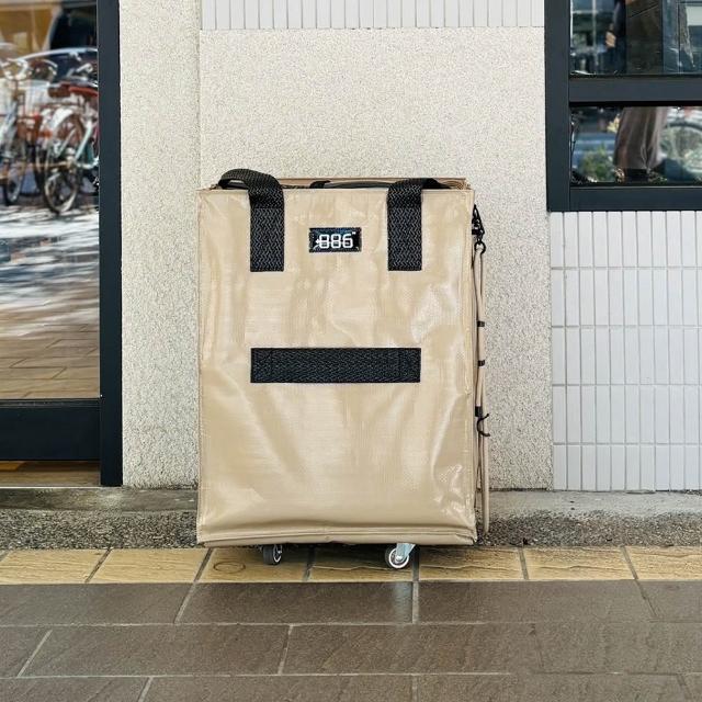 【+886】極野家 豆鯊包 中款-M-三色任選(購物袋/購物袋推車/推車/多功能掛繩 包包 旅行袋 手提包 可登機)