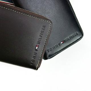 【Tommy Hilfiger】高質感 真皮 拉鍊長夾 TOMMY 零錢袋 長夾 手拿包 男長夾 長皮夾 皮夾 含禮盒(1461)