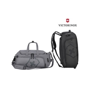 【VICTORINOX 瑞士維氏】Vx Touring 2.0 三用抗菌中型旅行袋-淺灰/黑色(612123、612124)