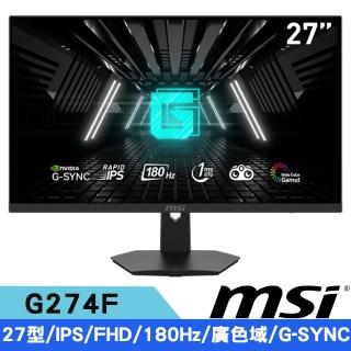 【MSI 微星】G274F 27型 IPS FHD平面電競螢幕(180Hz/廣色域/G-SYNC)