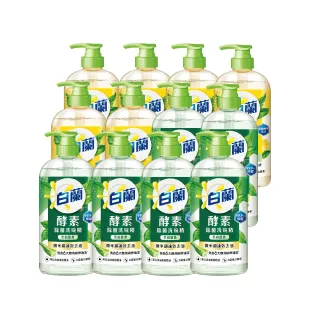 【白蘭】酵素洗碗精 1kg 12入 箱購(共12kg 檸檬薄荷/茶樹蘆薈 蔬果清潔液)
