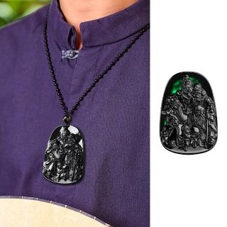 【KT DADA】吊墜 冰種 玉石 掛件 玉佩 項鍊 飾品 翡翠項鍊 墨玉 福祿壽 財富 長壽 護身符 玉墜