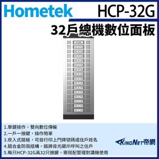 【KINGNET】Hometek HCP-32G 32戶總機數位面板 鋁合金防雨 需搭配管理對講機(門口機數位面板)