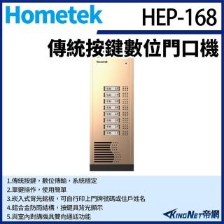 【KINGNET】Hometek HEP-168 傳統按鍵數位門口機 雙向通話 崁入式背光銘板 鋁合金防雨(門禁對講機系列)