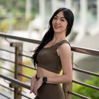 【AFAMIC 艾法】新款韓版套裝2409斜單肩美背專業萊卡花邊剪裁修身彈力舒適透氣健身瑜珈服(皮拉提斯)