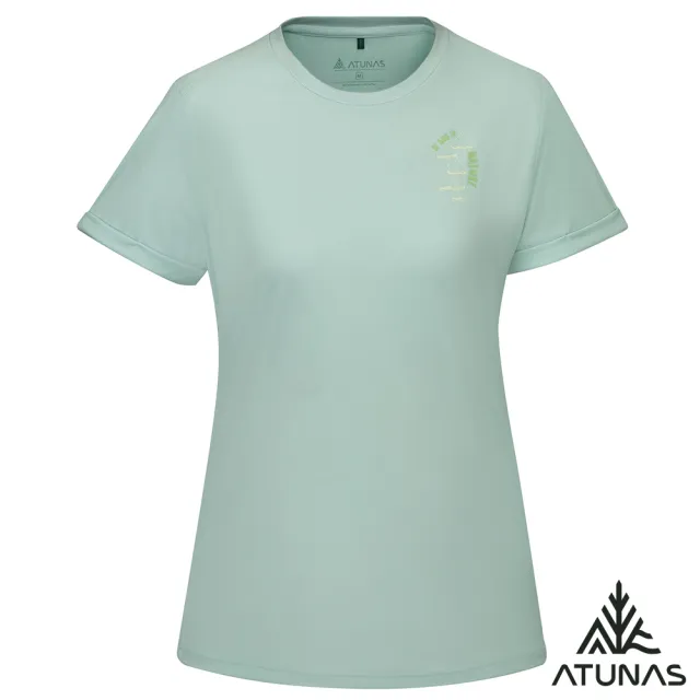 【ATUNAS 歐都納】女/再生循環回收/酷涼節能抑菌短袖T恤(A1TS2510WC春芽綠/抗臭/吸濕排汗/環保衣/涼感)