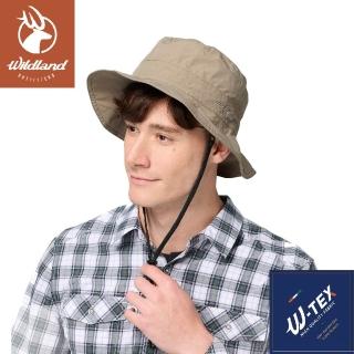 【Wildland 荒野】中性 抗UV防水功能帽《灰濛綠》W2019/防曬帽/圓盤帽/登山帽(悠遊山水+)