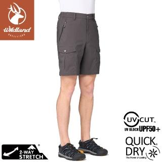 【Wildland 荒野】彈性solid point山系6袋短褲《墨灰》0B31388/機能褲/運動褲/休閒褲(悠遊山水+)