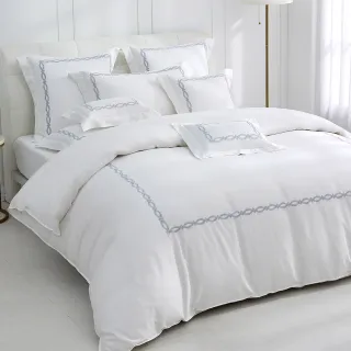 【HongYew 鴻宇】300織美國棉 純色刺繡 薄被套-多款任選(雙人)