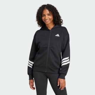 【adidas 愛迪達】FUTURE ICONS 3-STRIPES 連帽外套 女 JE0171