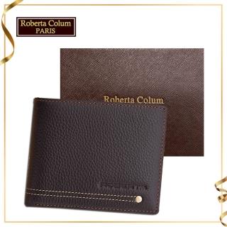 【Roberta Colum】諾貝達 男用專櫃皮夾 12卡片短夾(23157-2咖啡)