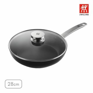 【ZWILLING 德國雙人】Enjoy不沾鍋深煎炒鍋平底鍋28cm附玻璃蓋(德國雙人牌集團官方直營)